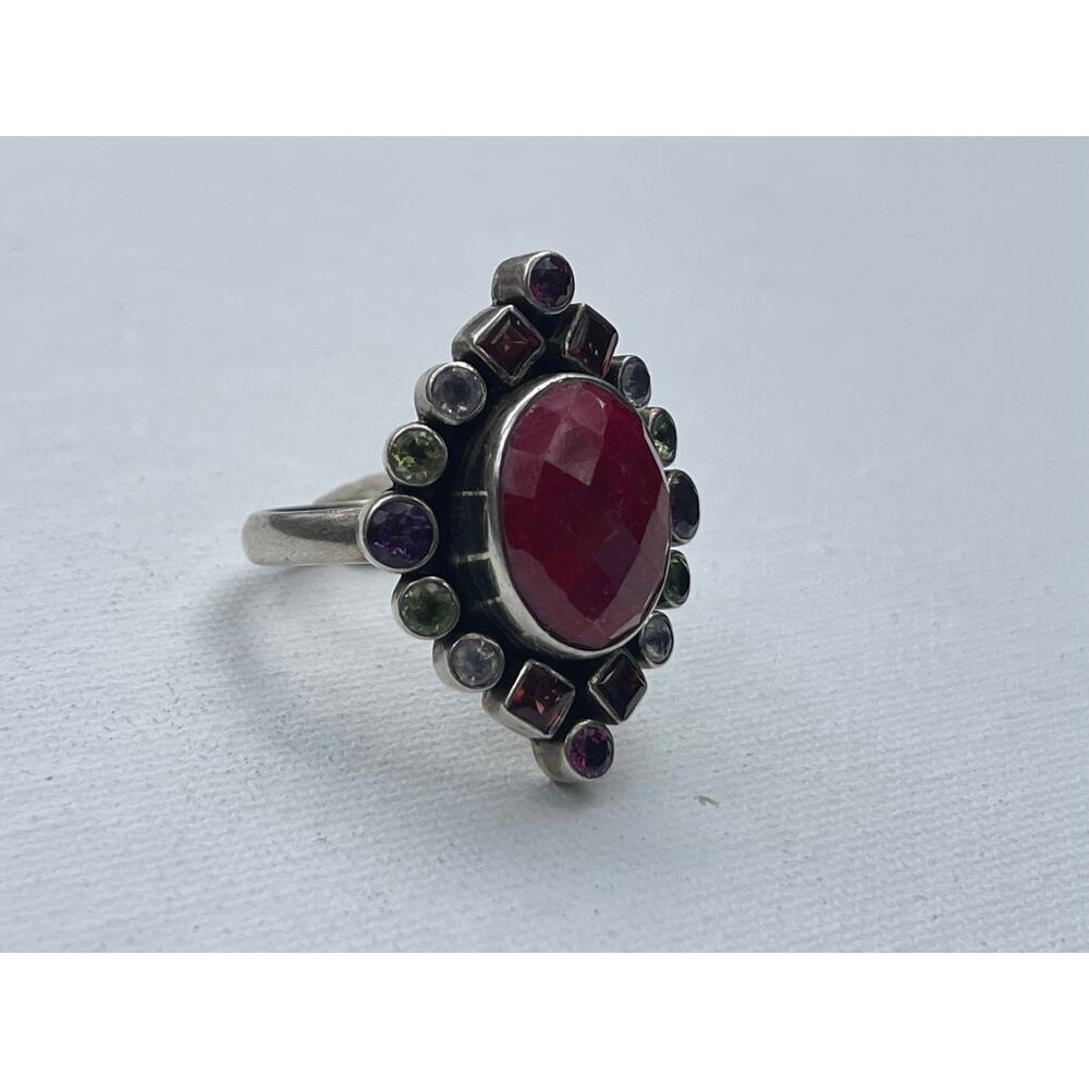 Nicky Butler Signed Ruby Multi Gemstone Ring - St… - image 4